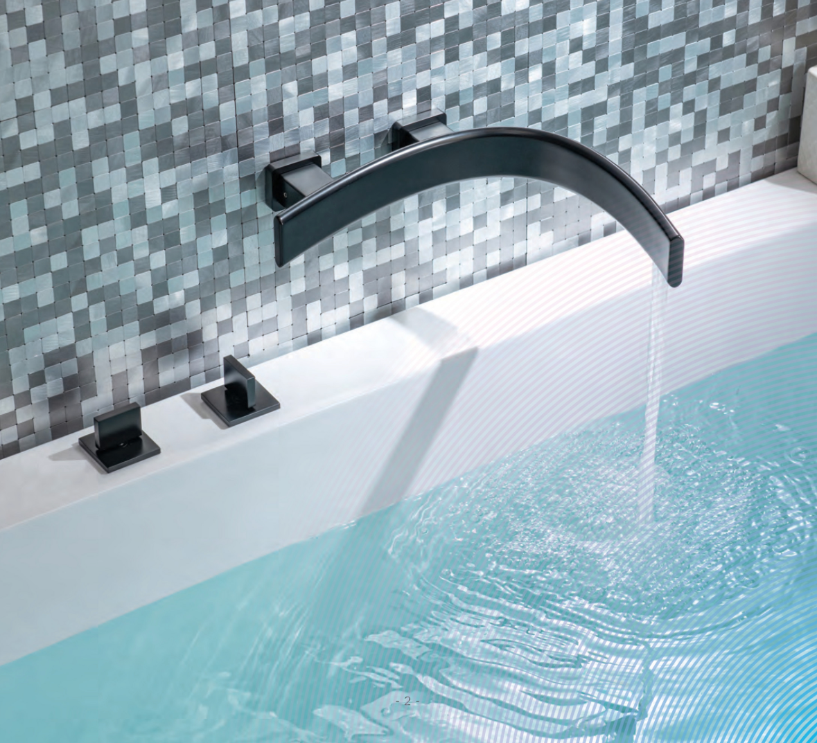 Flusso modern black bathtub faucet