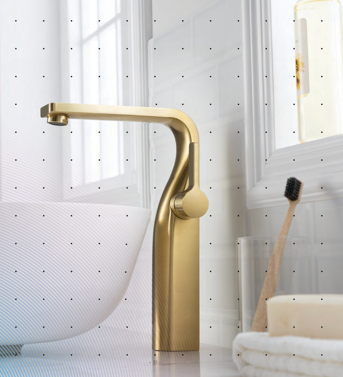 Flusso brushed gold tall basin faucet