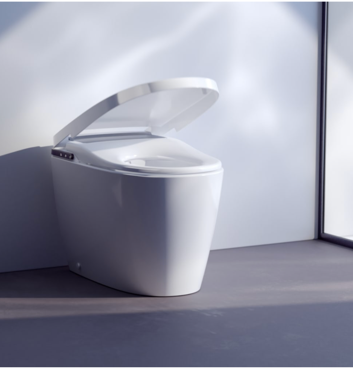 Laufen smart toilet with open lid