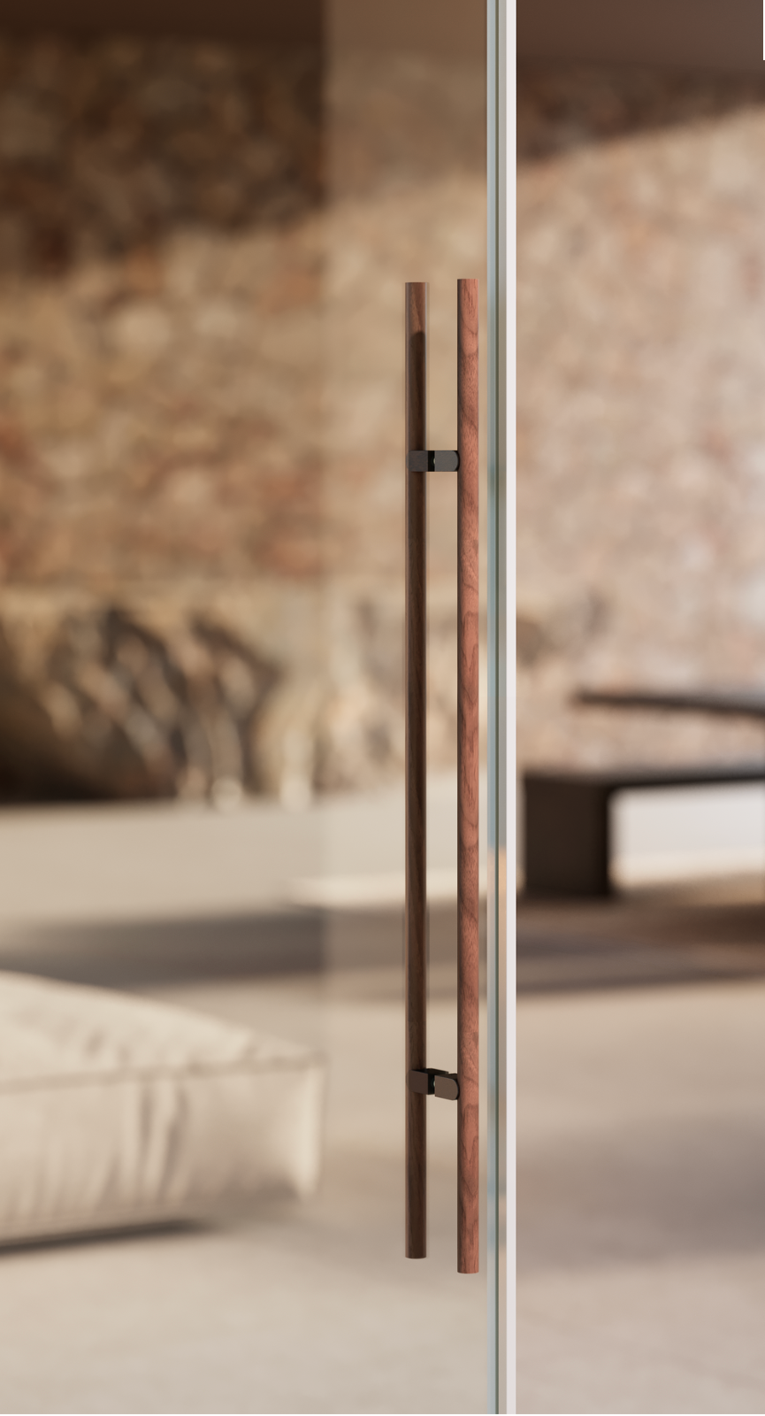 Viefe walnut wood glass door pull handle
